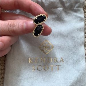 Kendra Scott Black / Gold Ellie Earrings